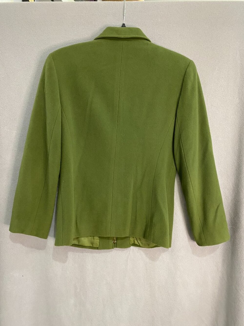 Ann Taylor Olive Green Wool Cashmere Blend Zip Front Jacket Coat Size 4 - Picture 8 of 8